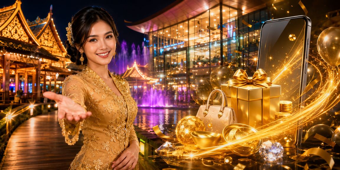 Proses deposit taruhan sukan di Sarawak menggunakan telefon dengan pakaian kebaya tradisional